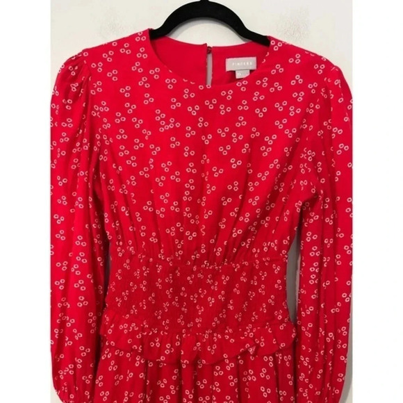 Finders Keepers‎ Frida Dress Women’s Size XS Red Ditsy Doo Smocked Floral Mini - Picture 5 of 14